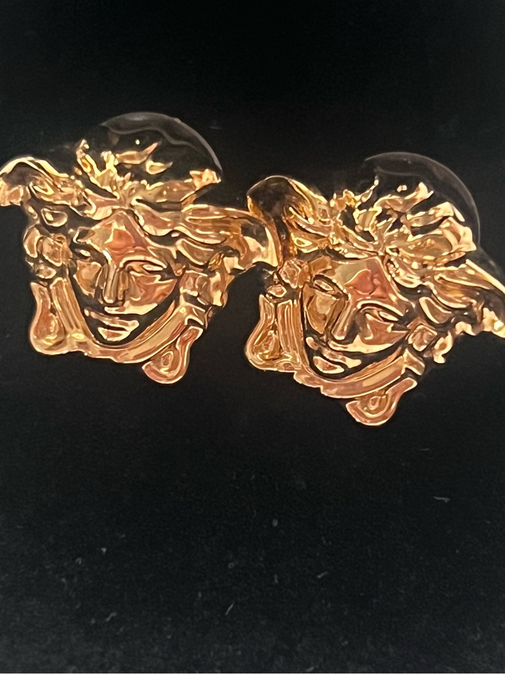 Versace Gold Medusa Head Earrings